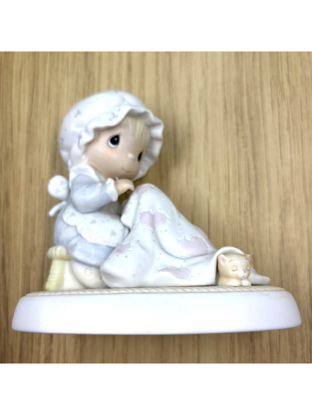 Precious Moments #12009  “Love Covers All” Porcelain Girl Matte Figurine 1984